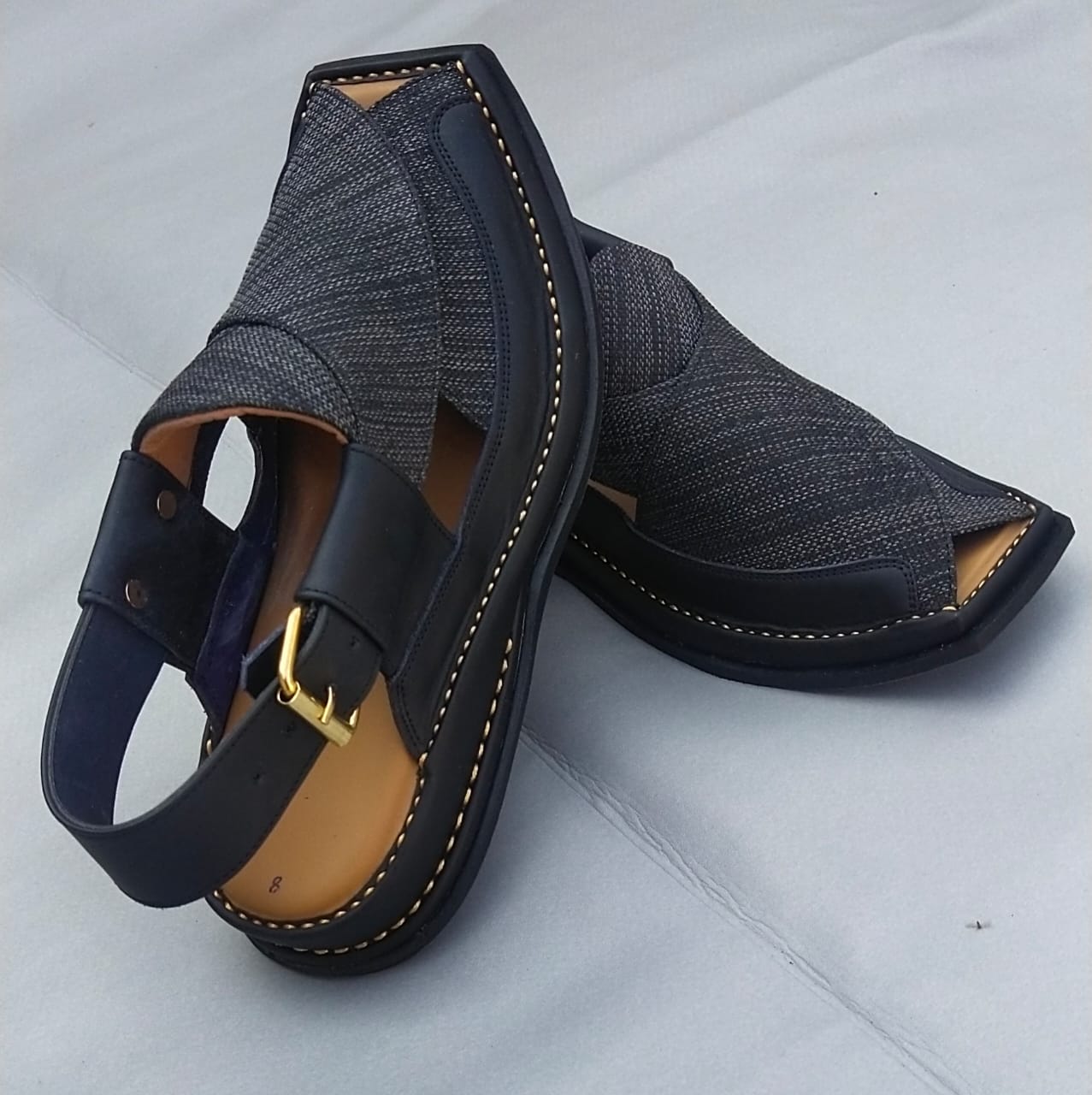 Peshawar Zalmi Fabric Chappals Handmade