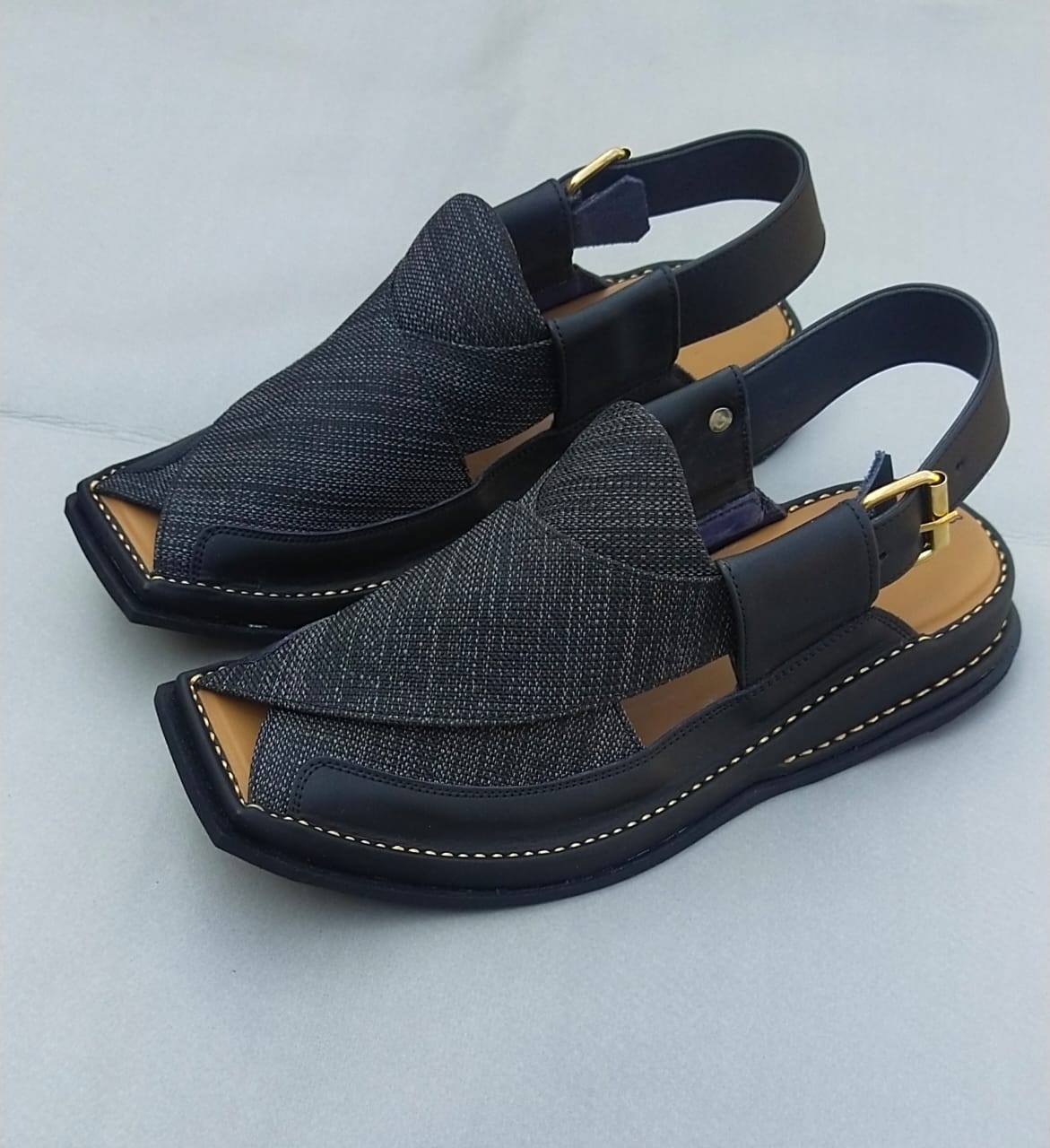 Peshawar Zalmi Fabric Chappals Handmade